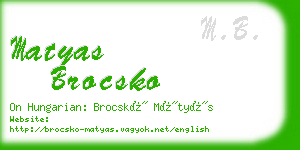 matyas brocsko business card